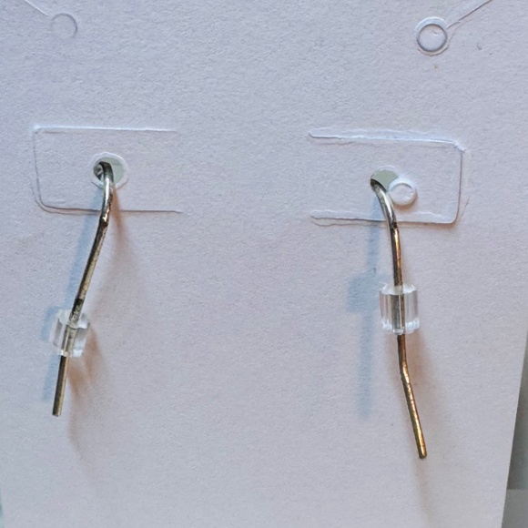 Light Blue And Silver Tone Dangle Earrings - Picture 3 of 3